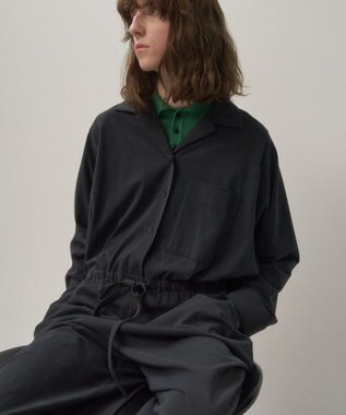 ATON FRESCA PLATE NUBUCK | オーバーサイズジャンプスーツ CHARCOAL GRAY