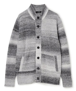 JOSEPH HOMME グラデーションメランジ　ニットカーディガン　 ライトグレー系