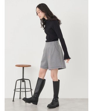 earth music&ecology レースドッキングリブニット Black