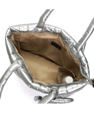 PELLE BORSA キルティングラージトート Shiny Puffy シャイニーパフィー 5836 シルバー