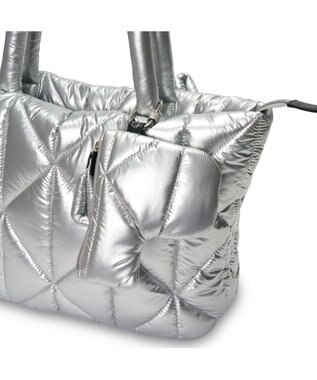 PELLE BORSA キルティングラージトート Shiny Puffy シャイニーパフィー 5836 シルバー