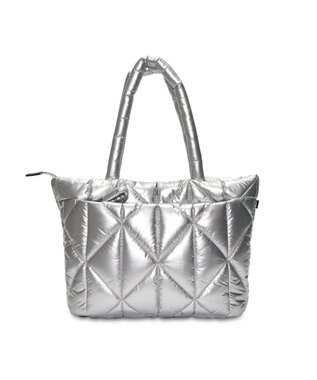PELLE BORSA キルティングラージトート Shiny Puffy シャイニーパフィー 5836 シルバー