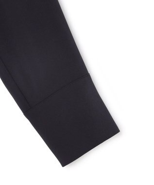 UNFILO 【セットアップ着用可】ドライダブルクロス スキッパーブラウス ネイビー