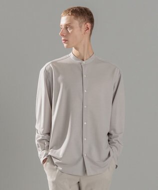 JOSEPH HOMME ウールツイストジャージー　バンドカラーシャツ アイボリー系