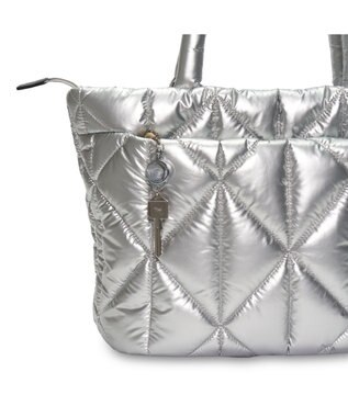 PELLE BORSA キルティングラージトート Shiny Puffy シャイニーパフィー 5836 シルバー