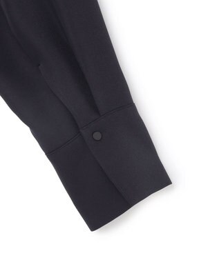 UNFILO 【セットアップ着用可】ドライダブルクロス スキッパーブラウス ネイビー