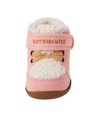 MIKI HOUSE HOT BISCUITS 【11.5-13.5cm】 かかと顔ドン あったかボア付き ファーストシューズ ピンク