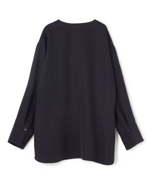 UNFILO L 【セットアップ着用可】ドライダブルクロス スキッパーブラウス ネイビー