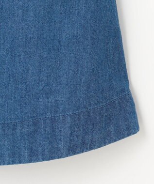 組曲 KIDS 【110-140㎝】 フラワーボタンデニムワンピース ネイビー