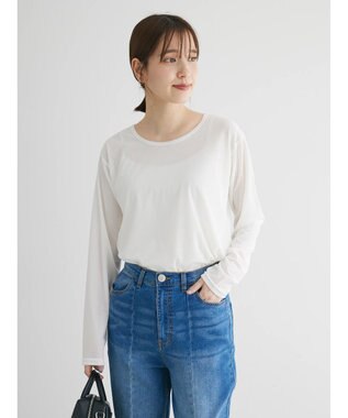 Green Parks クルーネックシアーベロアプルオーバー Ecru