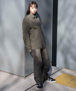 WEGO ナイロンメッシュポケットシャツ カーキ