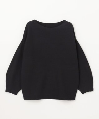 ANY 【洗濯機可】パフスリーブガーターニット ブラック