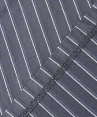 J.PRESS LADIES ストライプジャージー ピンタック カットソー ライトグレー系1