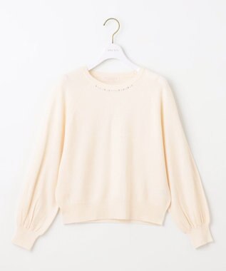 ANY SIS 【洗える】ウールブレンドプチジュエル調 ニット アイボリー