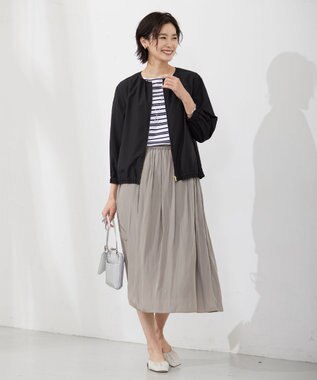 J.PRESS LADIES オーバルドロップ ネックレス シルバー系