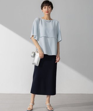 23区 S 【WEB&一部店舗限定/洗える】レーヨンポリエステルストレッチ タイト スカート ネイビー系