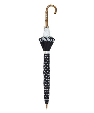 MOONBAT MACKINTOSH PHILOSOPHY(マッキントッシュ フィロソフィー) Cleric collar ボーダー 竹手元 雨傘 長傘 ネイビーブルー