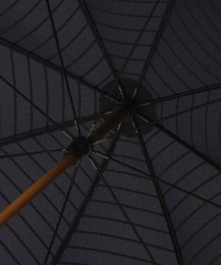 MOONBAT MACKINTOSH PHILOSOPHY(マッキントッシュ フィロソフィー) Cleric collar ボーダー 竹手元 雨傘 長傘 ネイビーブルー