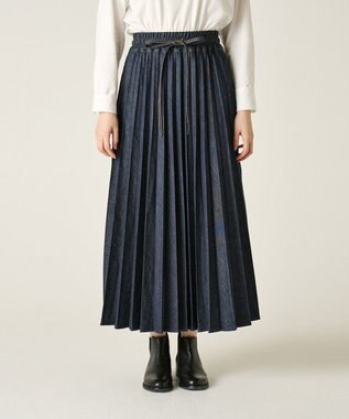 Ripo trenta anni 【大人気定番/特許技術】LONG PLEATS DENIM SKIRT プリーツ デニムスカート INDIGO
