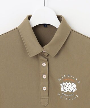 23区GOLF 【WOMEN】【吸水速乾/UVケア】STUDIO FIGLIO アロハ無地 ノースリーブ シャツ ブラウン系