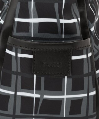Y'SACCS ドローイングチェックショルダーバッグ ブラック