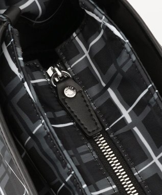 Y'SACCS ドローイングチェックショルダーバッグ ブラック