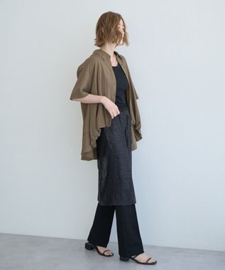 YECCA VECCA 【接触冷感】裾バルーン切替デザインヘムシャツ Khaki