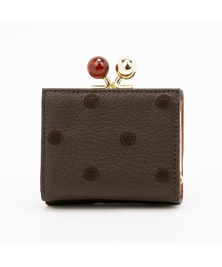 UNBILLION ペルケ perche / アクリル玉三つ折りミニサイフ ブラウンドット