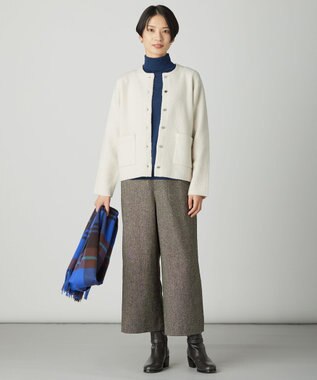 J.PRESS LADIES カシミヤチェック マフラー ブルー系