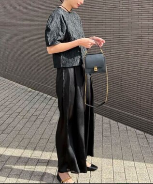 Green Parks AnriettMusee ショート丈ジャガードトップス Black