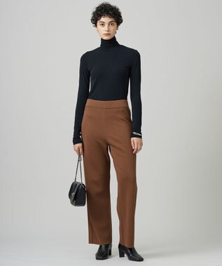 ICB 【洗える】シンセティックダブルフェイス  ニットトラックパンツ コーヒー系