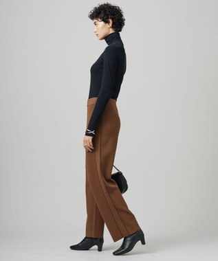 ICB 【洗える】シンセティックダブルフェイス  ニットトラックパンツ コーヒー系