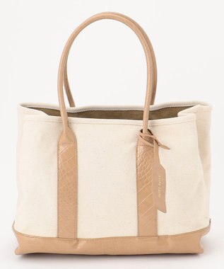 UNBILLION cachecache パーテーションキャンバストートバッグL アイボリーキャメル