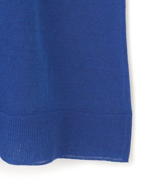 BEIGE， 【洗える】MILANO / リネン混シアーニットAラインワンピース Blue