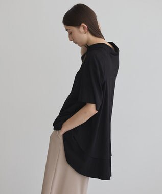 YECCA VECCA 【接触冷感】裾バルーン切替デザインヘムシャツ Khaki