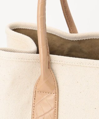 UNBILLION cachecache パーテーションキャンバストートバッグL アイボリーキャメル