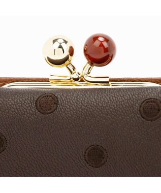 UNBILLION ペルケ perche / アクリル玉三つ折りミニサイフ ブラウンドット