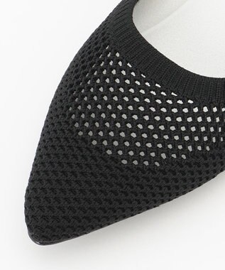 steppi 新色登場！“撥水＆洗えるニットシューズ” ポインテッドメッシュ パンプス ブラック