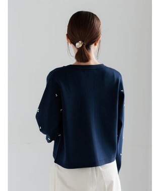 Te chichi パールビジューニットライトジャケット《2026 spring catalog item》 ネイビー