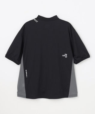 PW CIRCULUS 【WOMEN】パフスリーブメッシュコンビ モックネックT ゴルフウェア レディース ブラック系