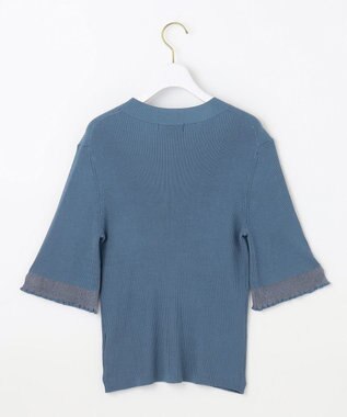 ANY SIS 【洗える】シアーディテール ニット ブルー