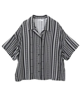 CRAFT STANDARD BOUTIQUE レーヨン総柄シャツ Stripe