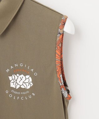 23区GOLF 【WOMEN】【吸水速乾/UVケア】STUDIO FIGLIO アロハ無地 ノースリーブ シャツ ブラウン系
