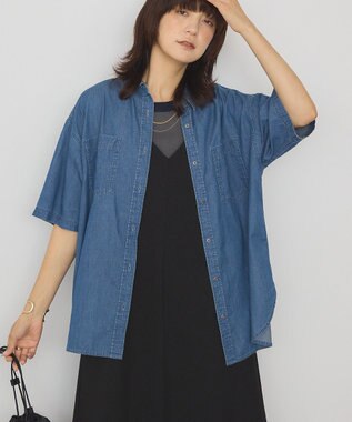 AMERICAN HOLIC Ｗポケット半袖デニムシャツ Indigo