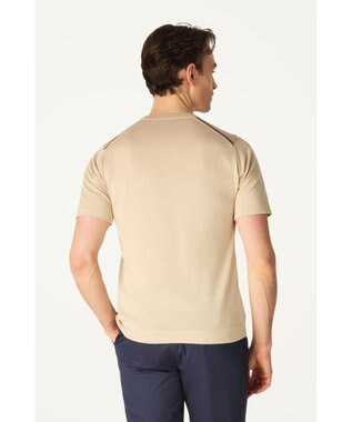 DAKS John Smedley for DAKS ハウスストライプTシャツ アーモンド