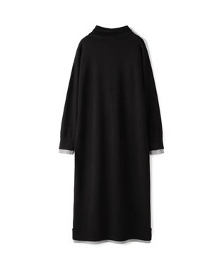 GRACE CONTINENTAL バイカラーストレートニットワンピース ブラック