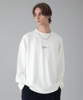 WEGO 【ユニセックス着用ITEM/2点SET/MLサイズ展開】アクセ付きフォトグラフィックプルオーバー ホワイト