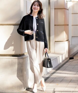 ANY SIS S 【セットアップ対応】セレモニーダブルクロス ワイドパンツ ライトベージュ