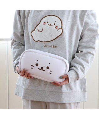 Mother garden しろたん ガジェットポーチ 顔ぼん 白~オフホワイト