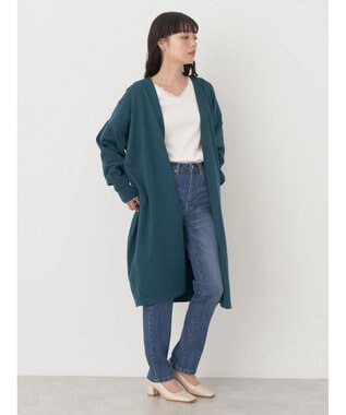 earth music&ecology ニュアンスロングカーディガン Blue Green